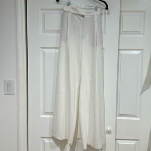Zara white linen pants